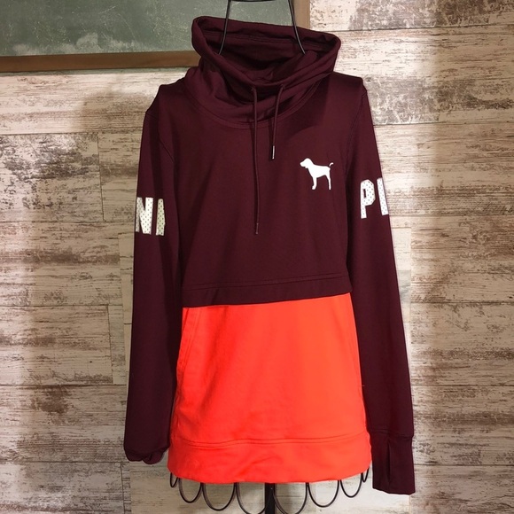 Pink Victoria’s Secret ultimate neon sweatshirt size small orange and ma… - Picture 1 of 8